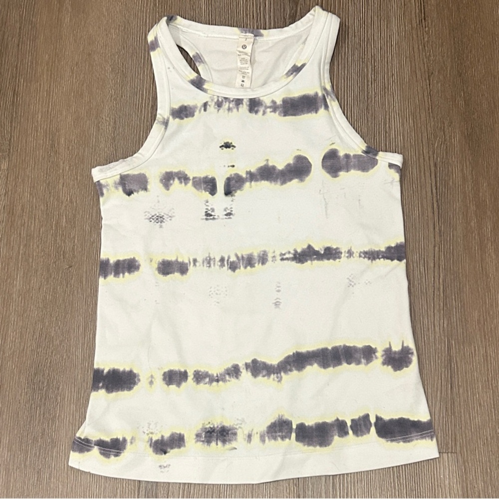 Lululemon Athletica White and Gray Tank Top
